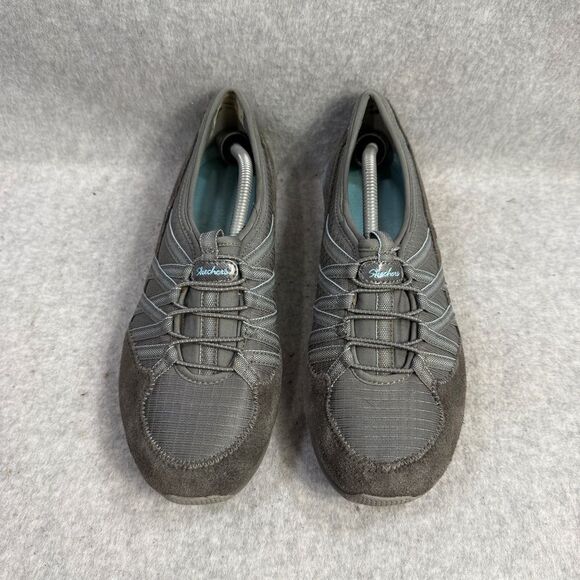 Skechers Shoes Womens Size 8 Relaxed Fit Memory Foam Slip On Grey Sneakers 22551 - Picture 3 of 10